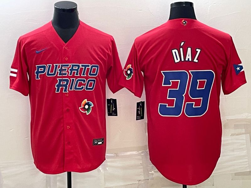 Men 2023 World Cub 39 Diaz Red Nike MLB Jersey6